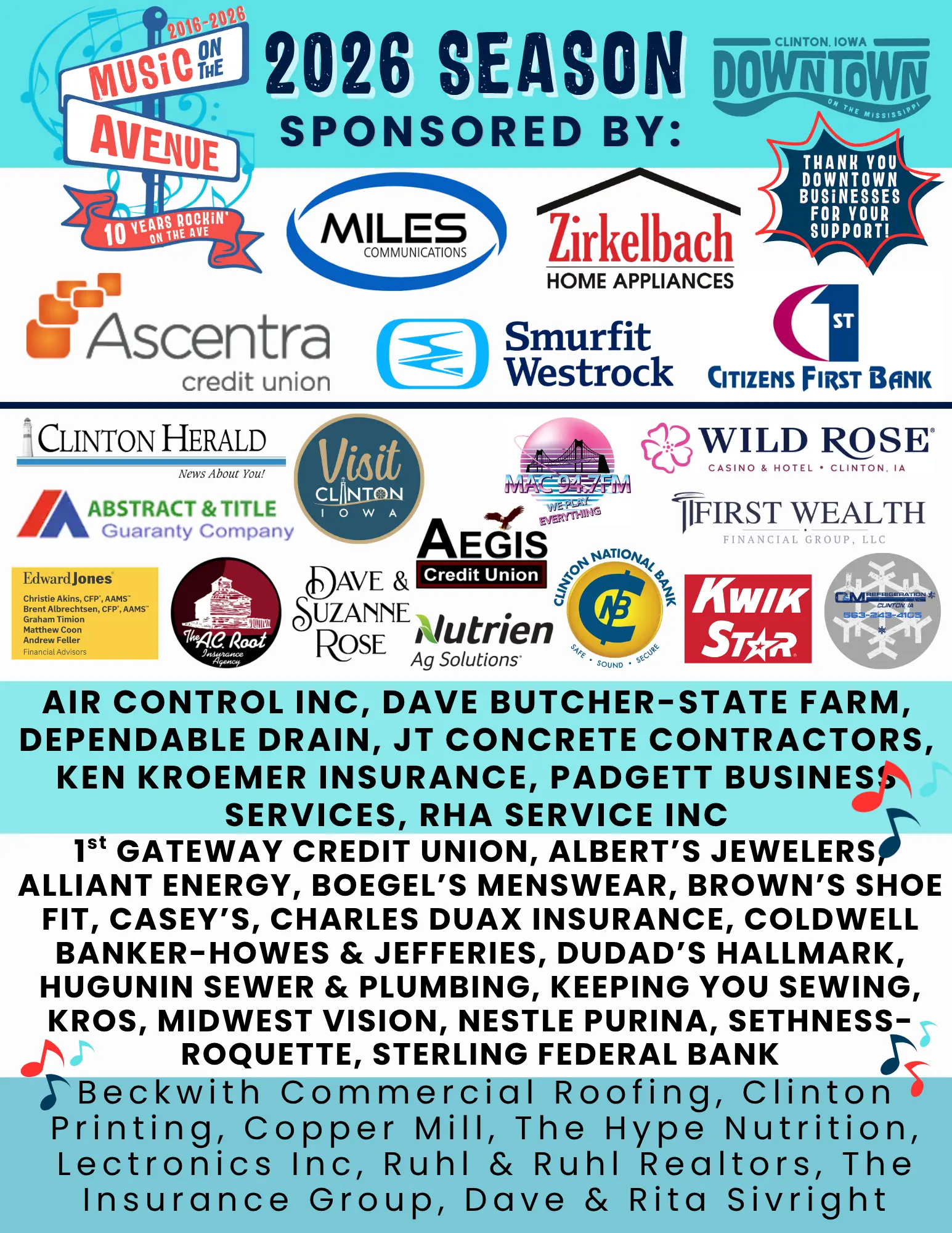 2026 Music of the Avenue Sponsors